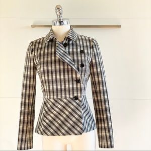 Lewit Plaid Peplum Jacket.